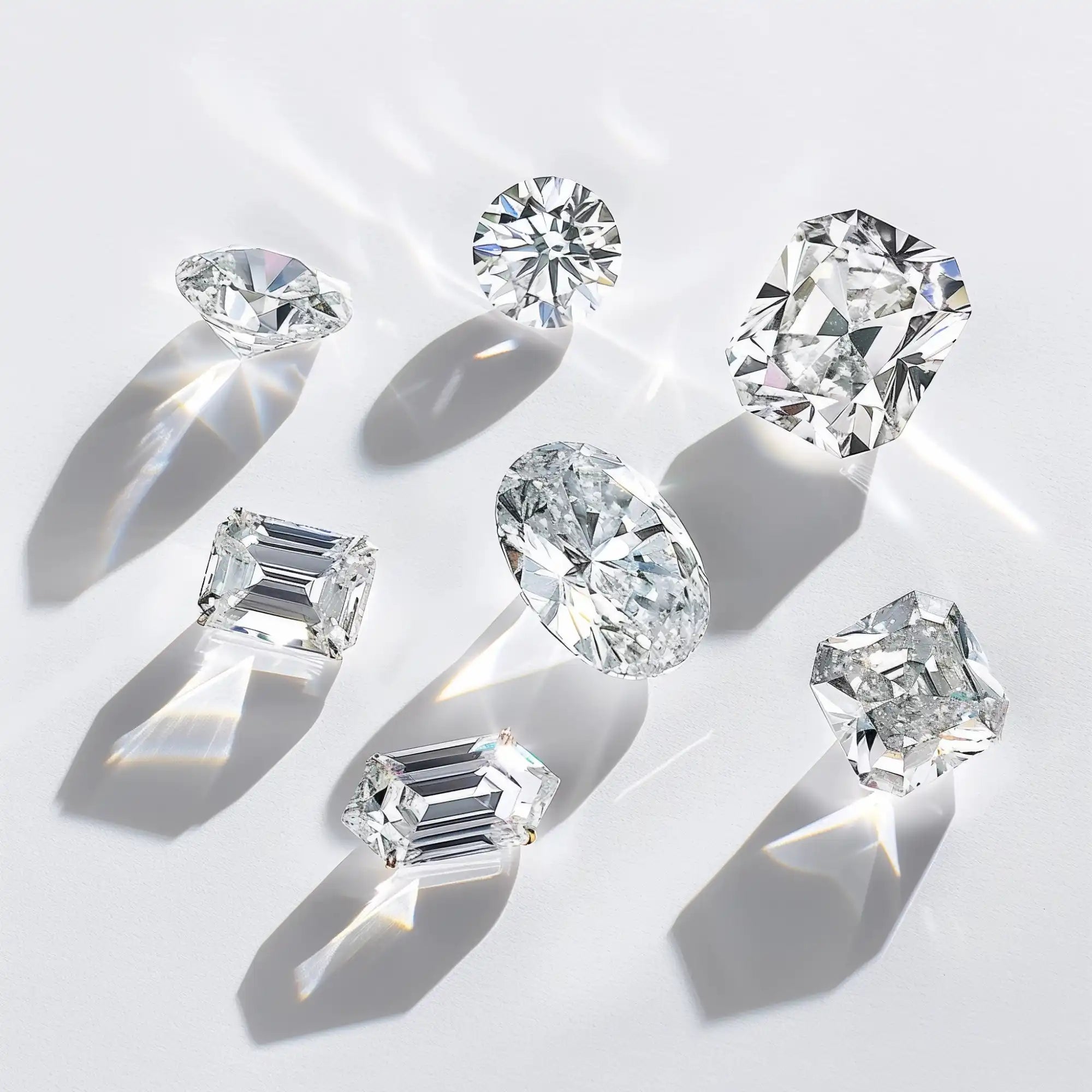Sparkling, multifaceted diamonds.