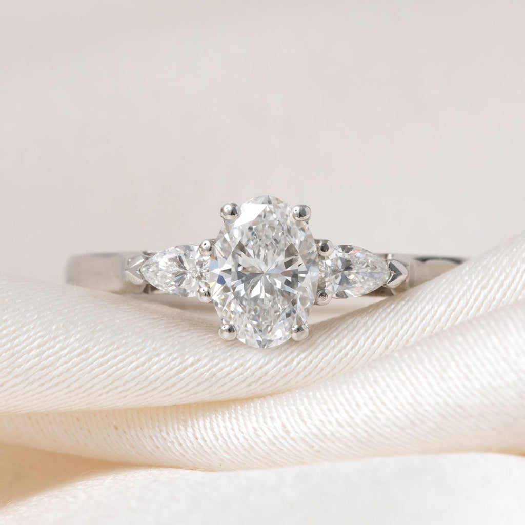 NICOLA 0.90ct | Oval 3-Stone Diamond Engagement Ring