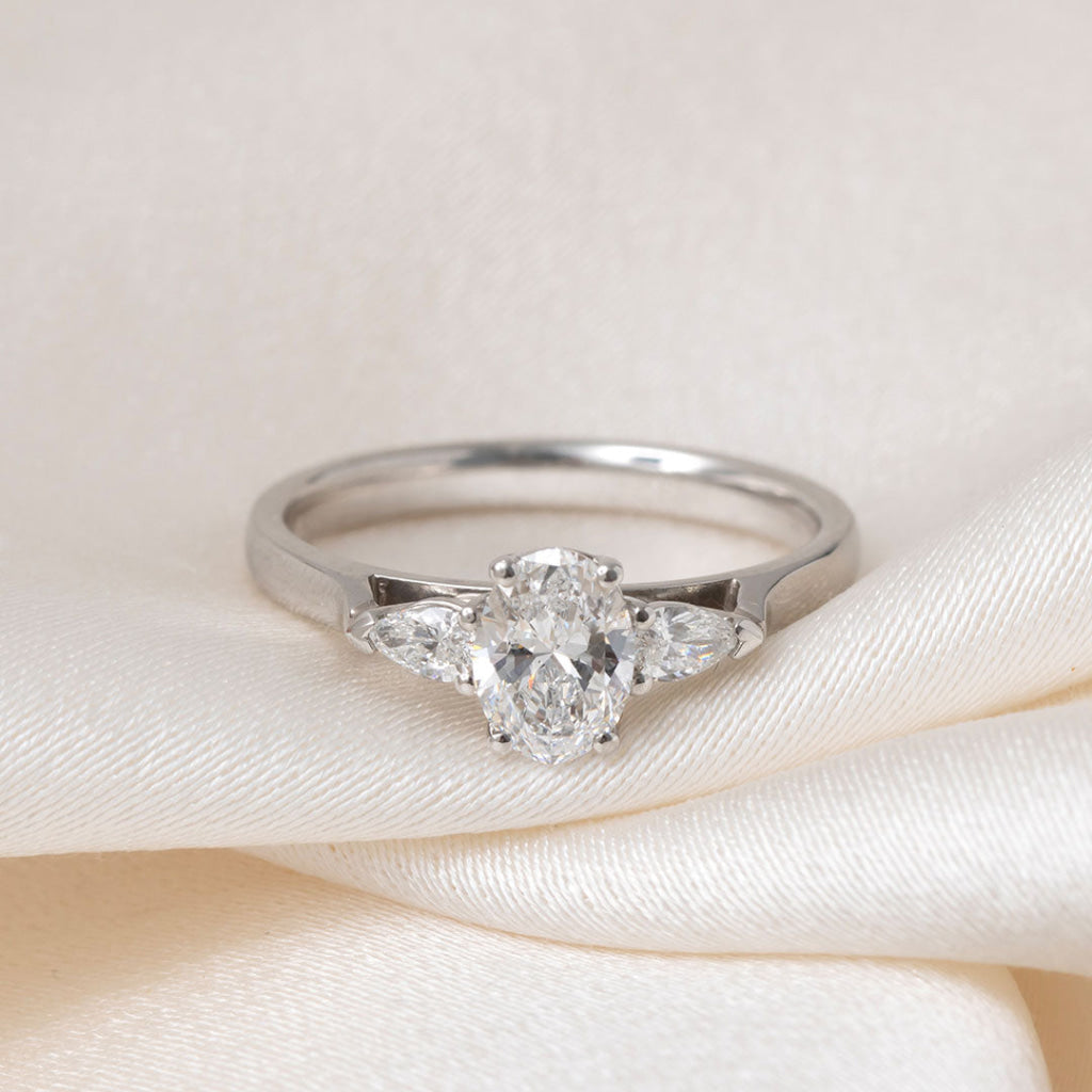 NICOLA 0.90ct | Oval 3-Stone Diamond Engagement Ring