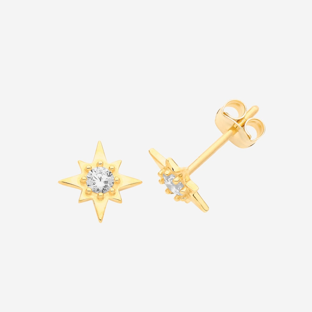 North Star Earrings | 9ct Gold - Earrings