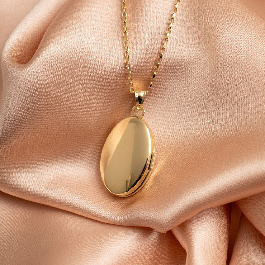 Oval Locket Necklace Large | 9ct Gold - Necklace