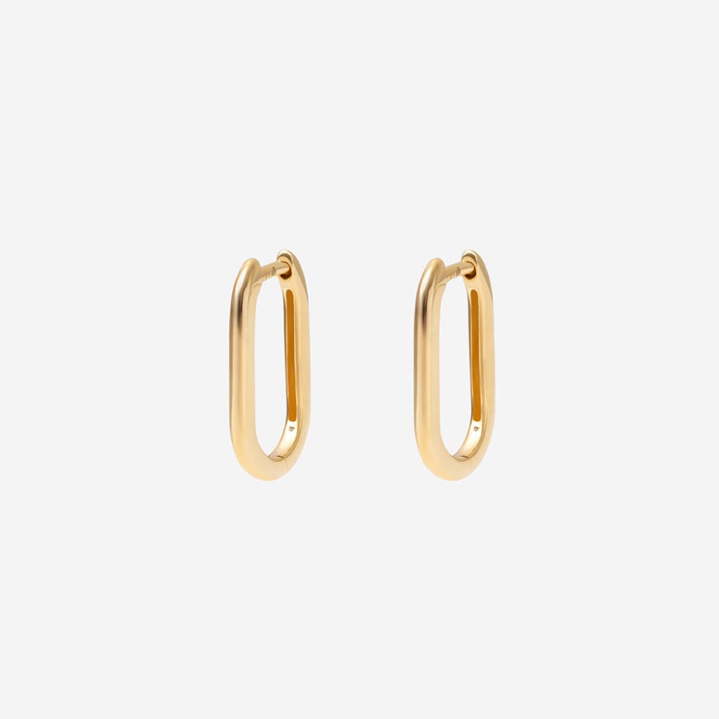 Paperclip Huggies | 9ct Gold - Earrings