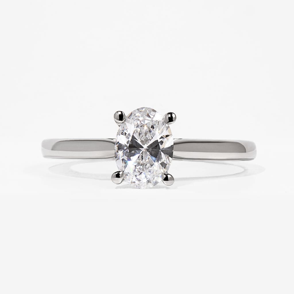 PARIS 0.75ct | Oval Solitaire Lab Grown Diamond Engagement Ring in Platinum
