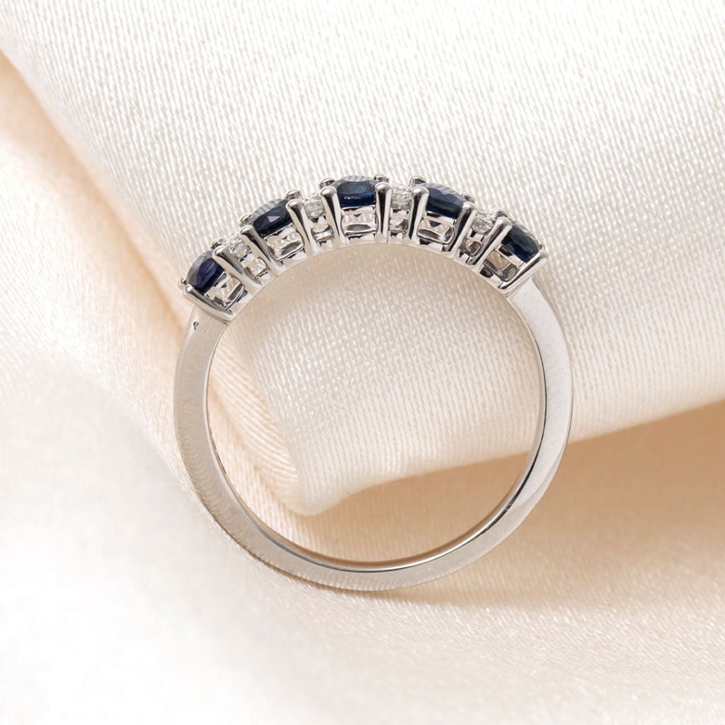 PARKER | Diamond & Sapphire Ring in Platinum - Rings