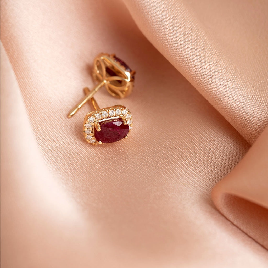 ruby diamond earrings side