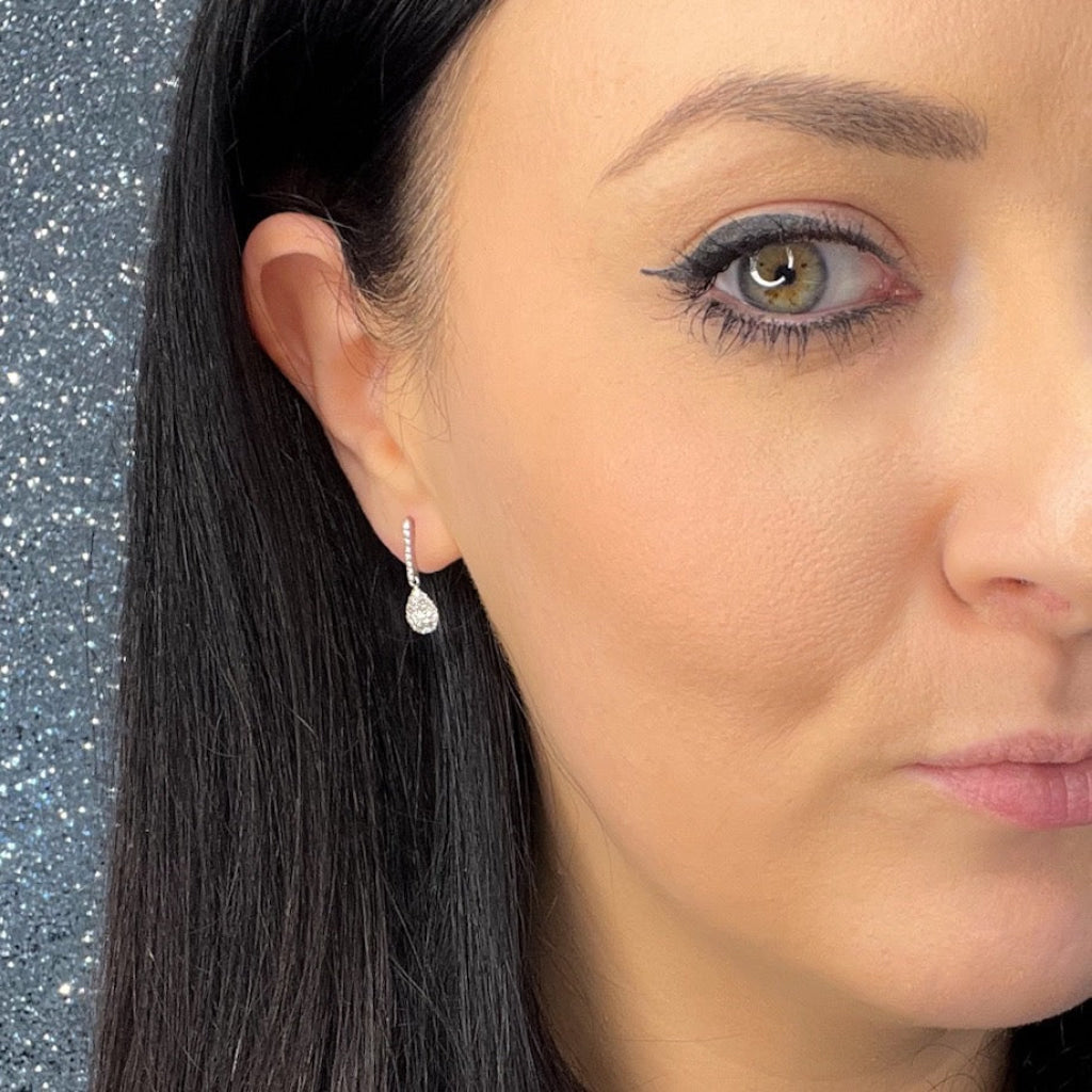 diamond earring on model