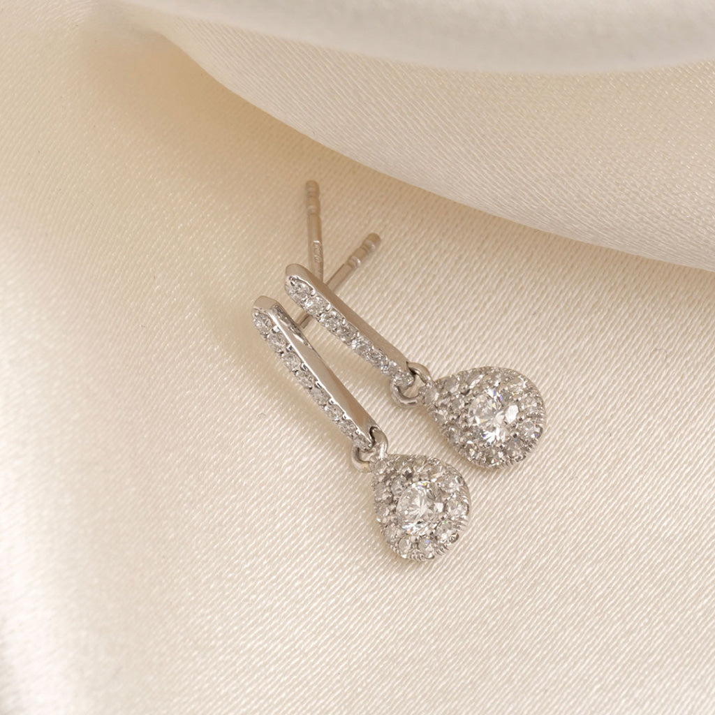 Pear Diamond Earrings 0.54ct | White Gold - Earrings