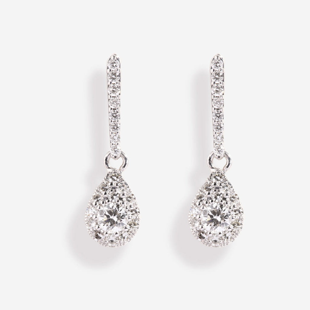Pear Diamond Earrings 0.54ct | White Gold - Earrings