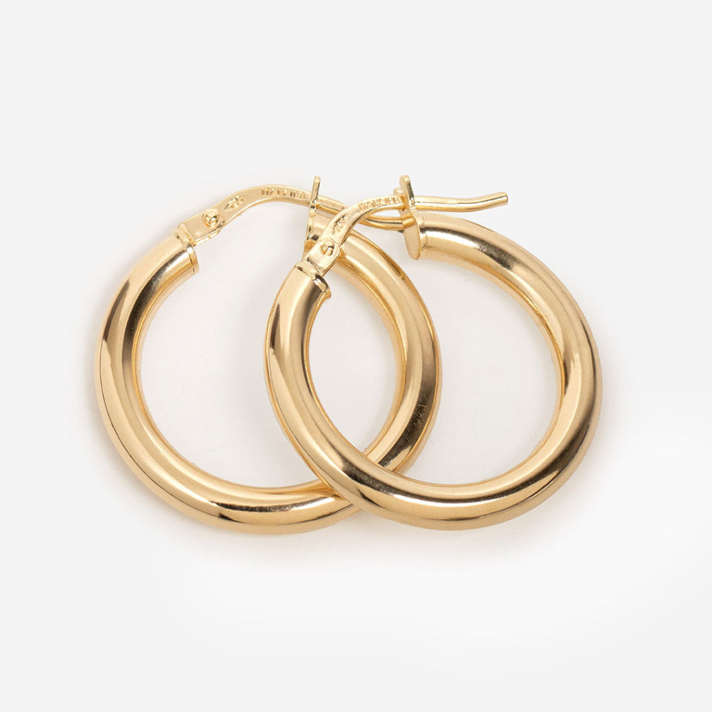 Pipe Hoop Earrings - 20mm | 18ct Gold - Earrings