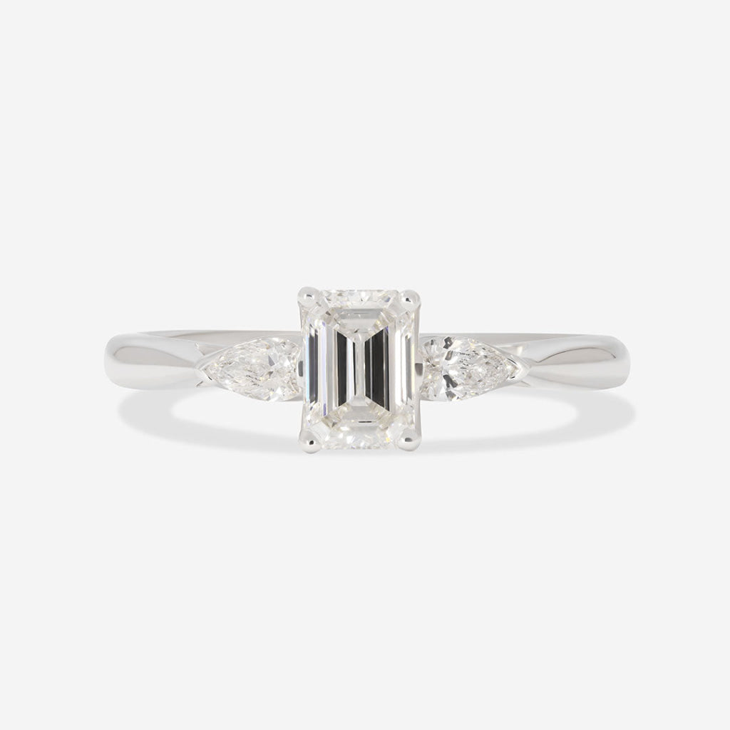 PORTIA 0.70ct | Emerald Cut 3-Stone Diamond Engagement Ring