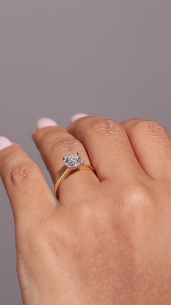 auric solitaire engagement ring hand video