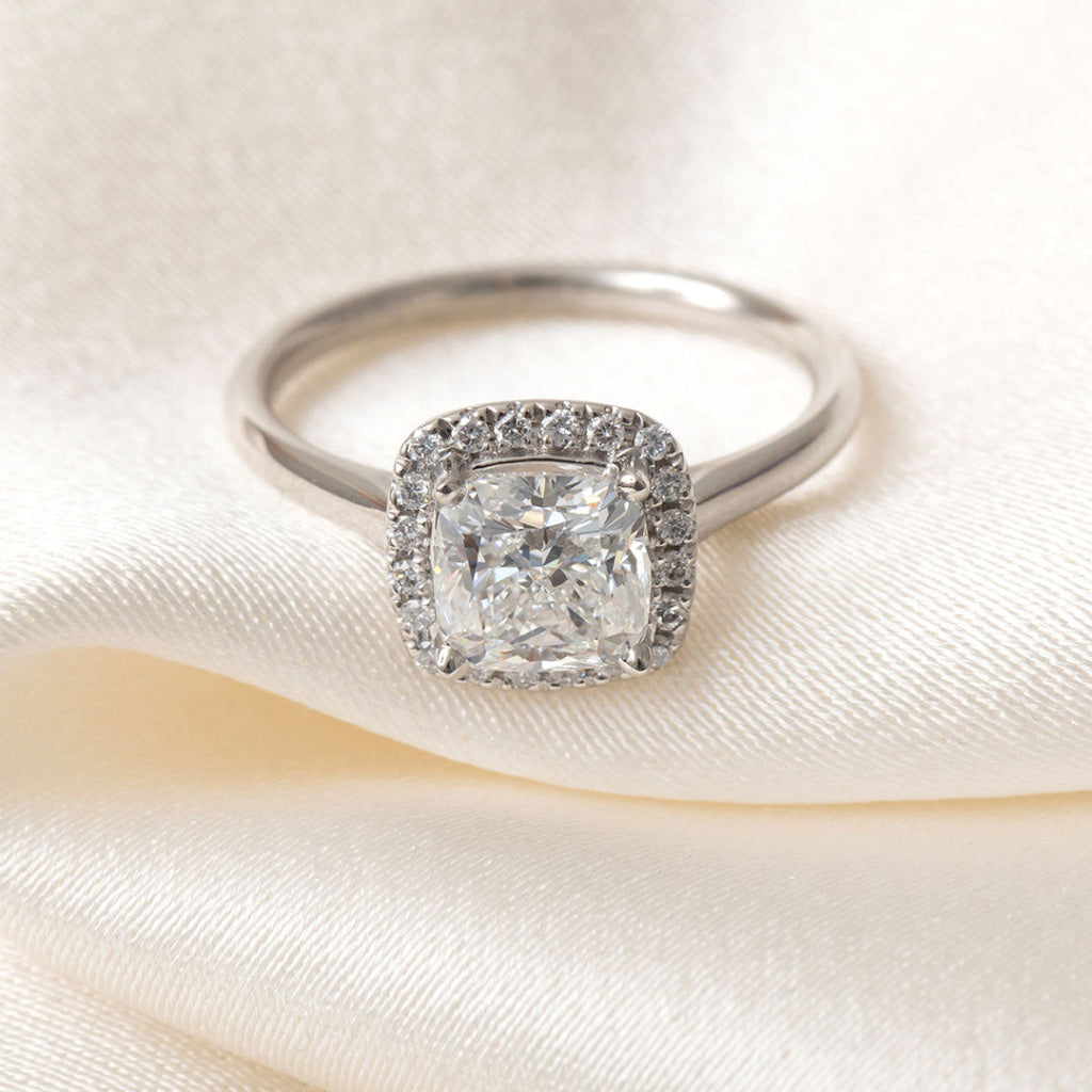 Priya | Cushion Solitaire Lab Grown Diamond Engagement Ring