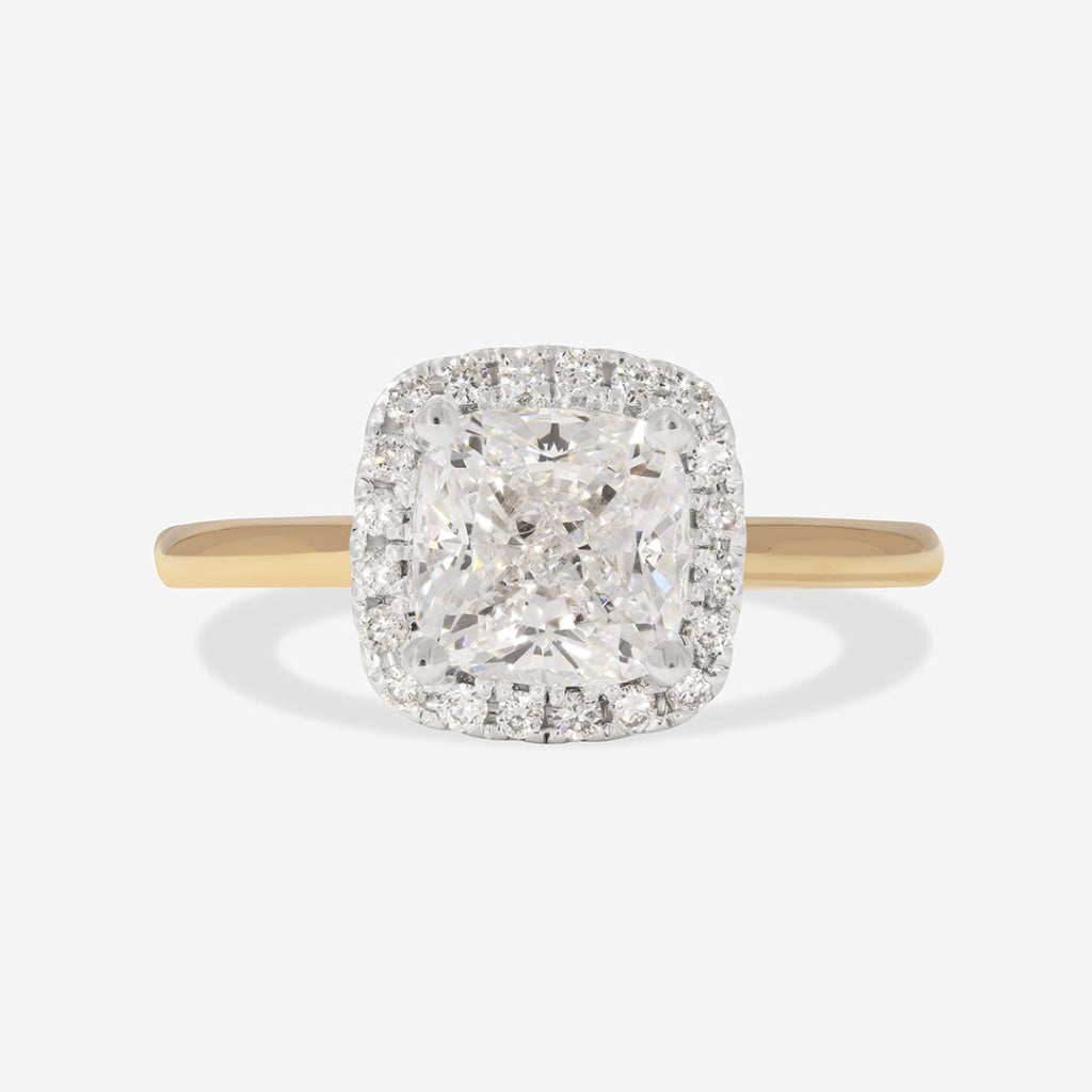 PRIYA | Cushion Halo Lab Grown Diamond Engagement Ring