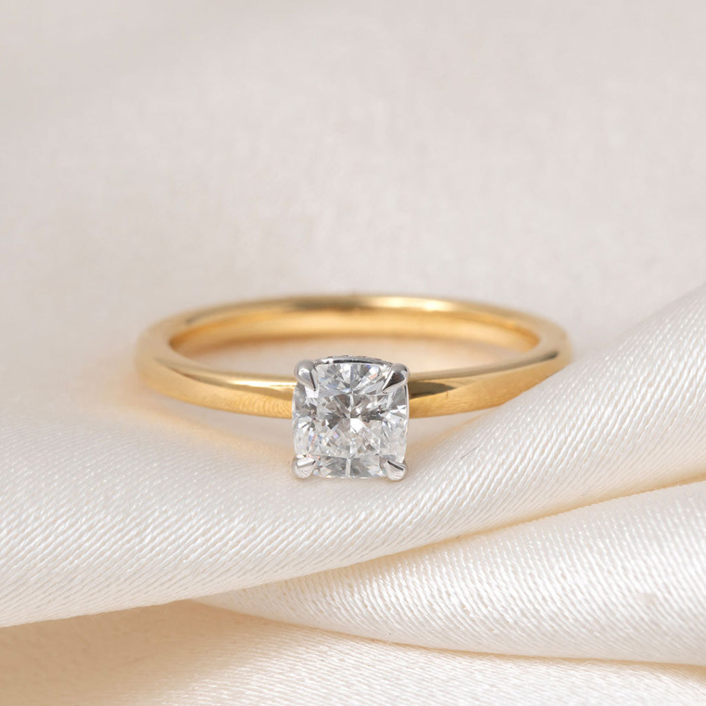 RAMSAY 0.78ct | Cushion Halo Diamond Engagement Ring