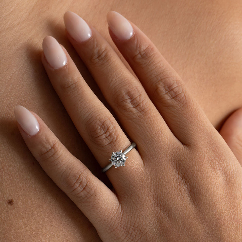 REGAL 0.90ct | Round Solitaire Set in Platinum