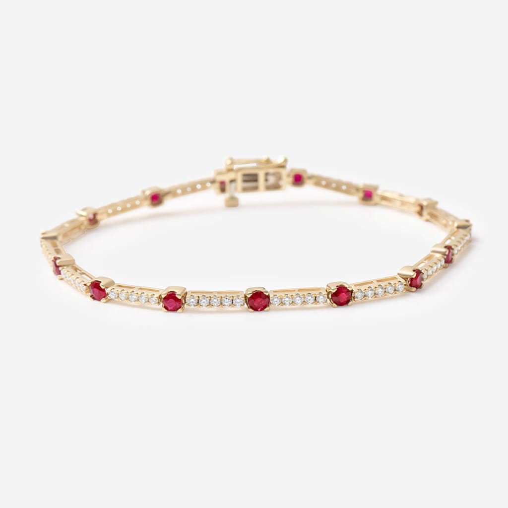 Remi Diamond & Ruby Bracelet | 9ct Gold - Bracelet