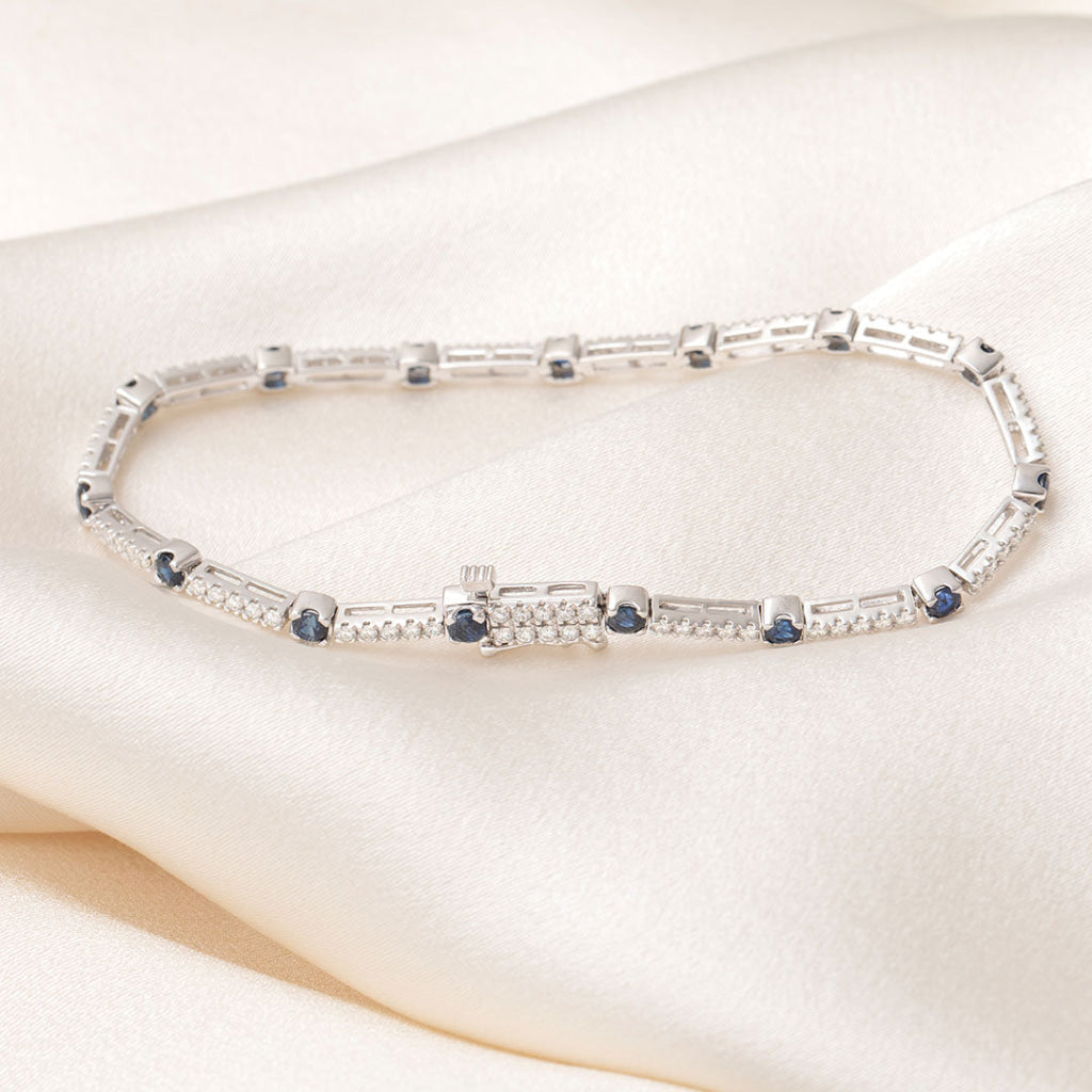 Remi Diamond & Sapphire Bracelet | 9ct White Gold - Bracelet