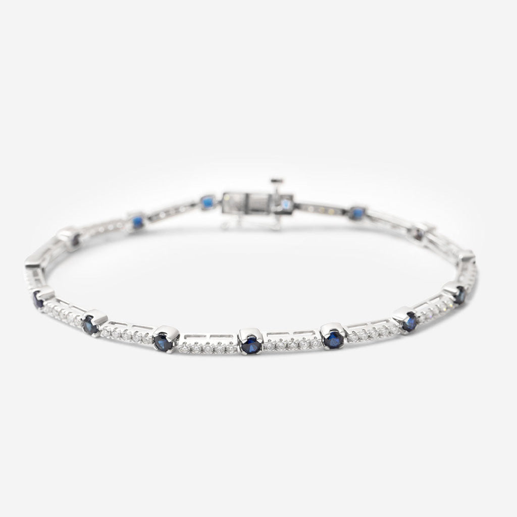 Remi Diamond & Sapphire Bracelet | 9ct White Gold - Bracelet