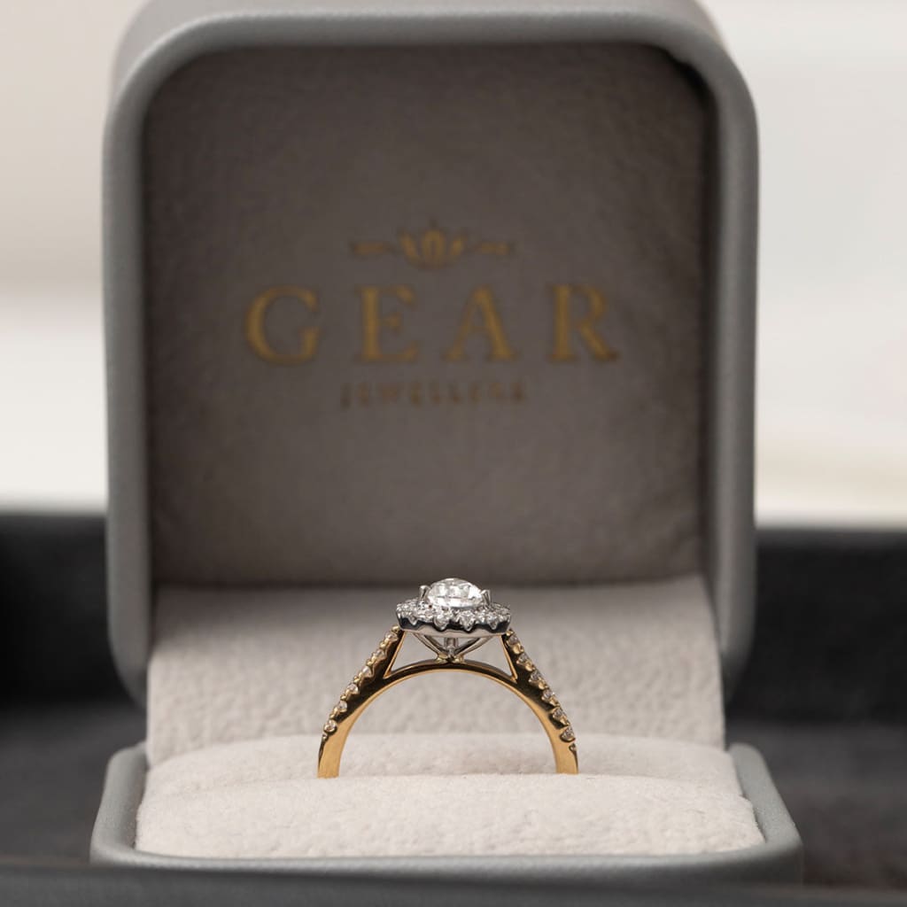 ROMI | Pear Halo Lab Diamond Set in 18ct Gold 0.80ct - Rings