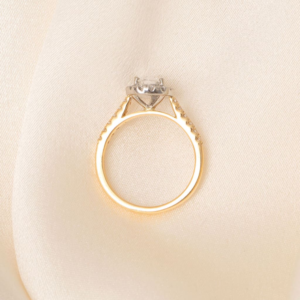 ROMI | Pear Halo Lab Diamond Set in 18ct Gold 0.80ct - Rings