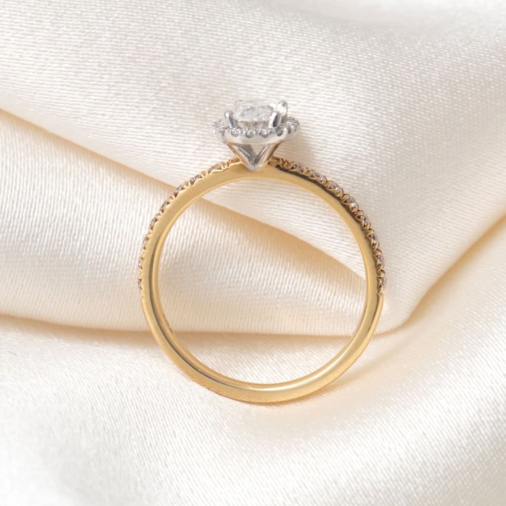 ROOK 0.65ct | Oval Halo Diamond Engagement Ring in 18ct