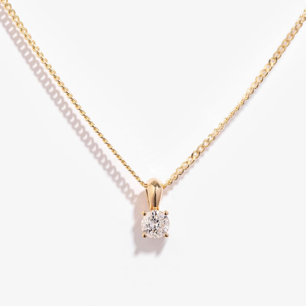 Round Diamond Necklace .20ct 9ct Gold