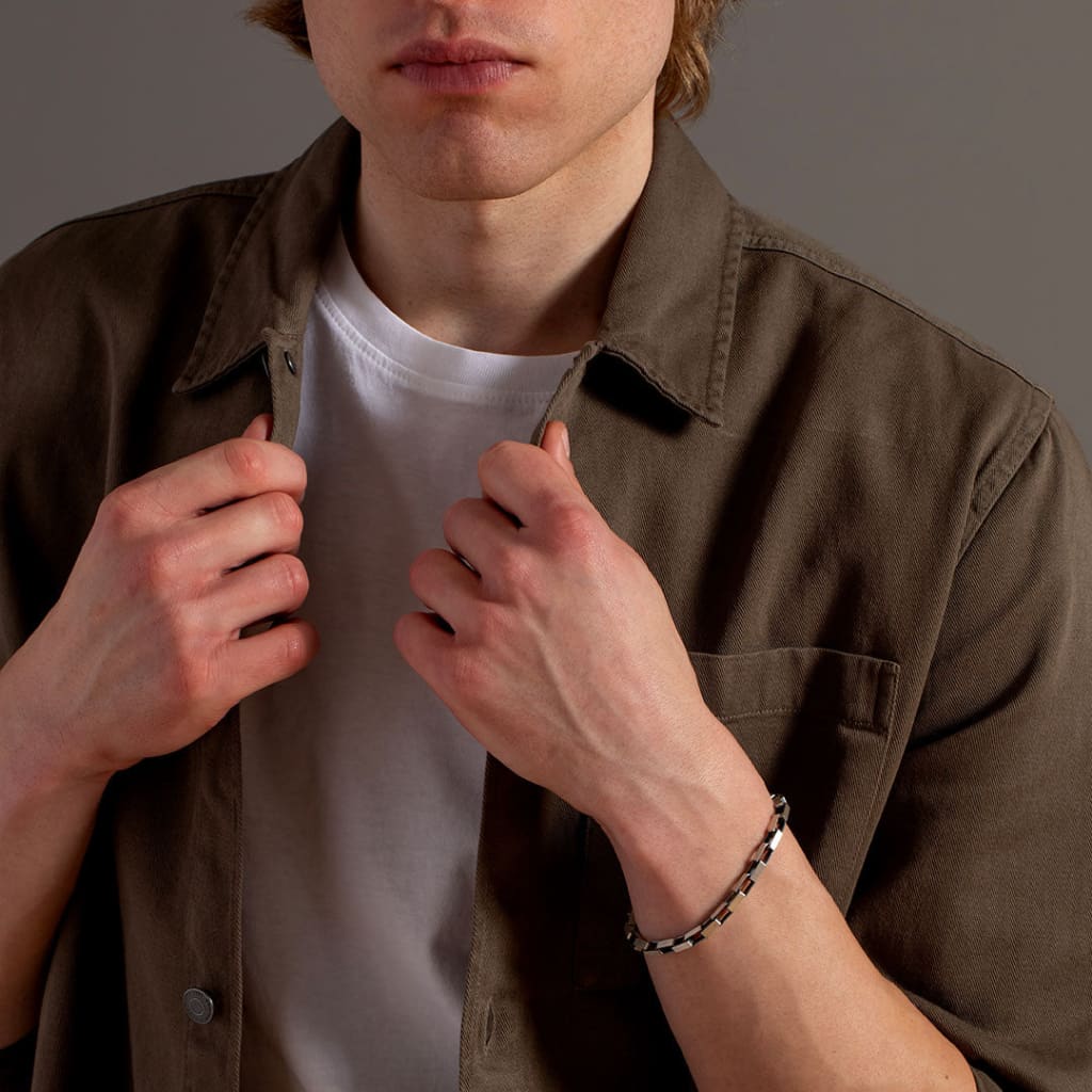 Gents Paperchain Bracelet | Oxidised Sterling Silver