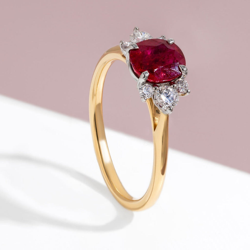 Shannon Ring with Ruby and diamond