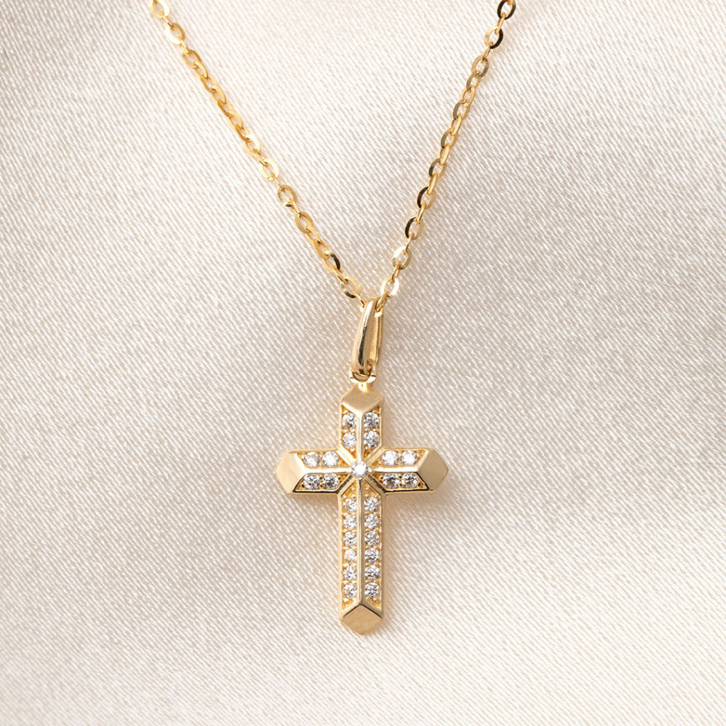 Sparkling Cross Chain 9ct Gold Gear – Gear Jewellers