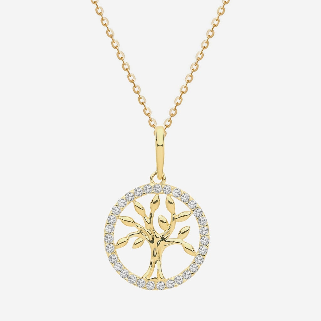 Sparkling Tree of Life Necklace | 9ct Gold