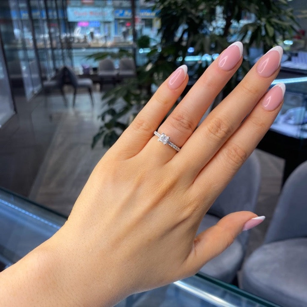Spencer | Diamond Engagement Ring On Womans Hand - Gear Jewellers Dublin