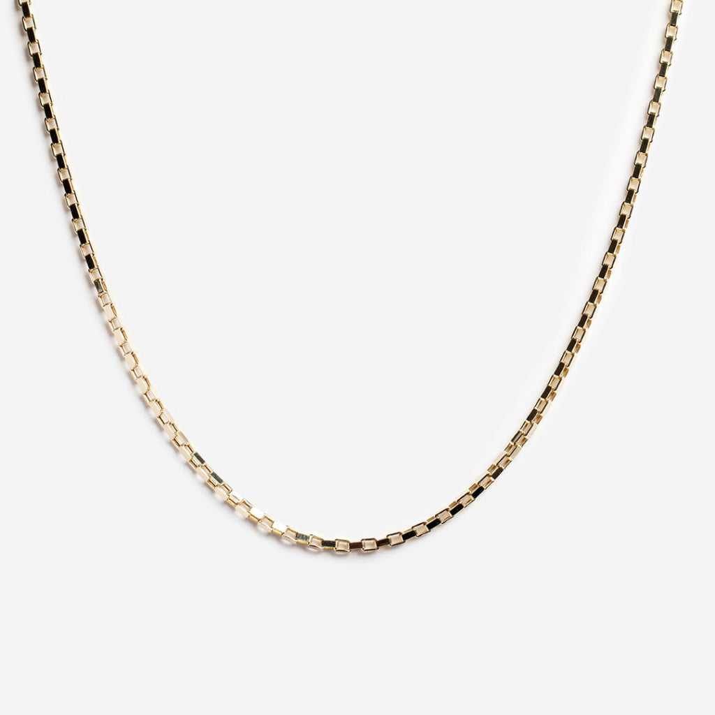 Square Paper Chain 18’ | 9ct Gold - Necklace