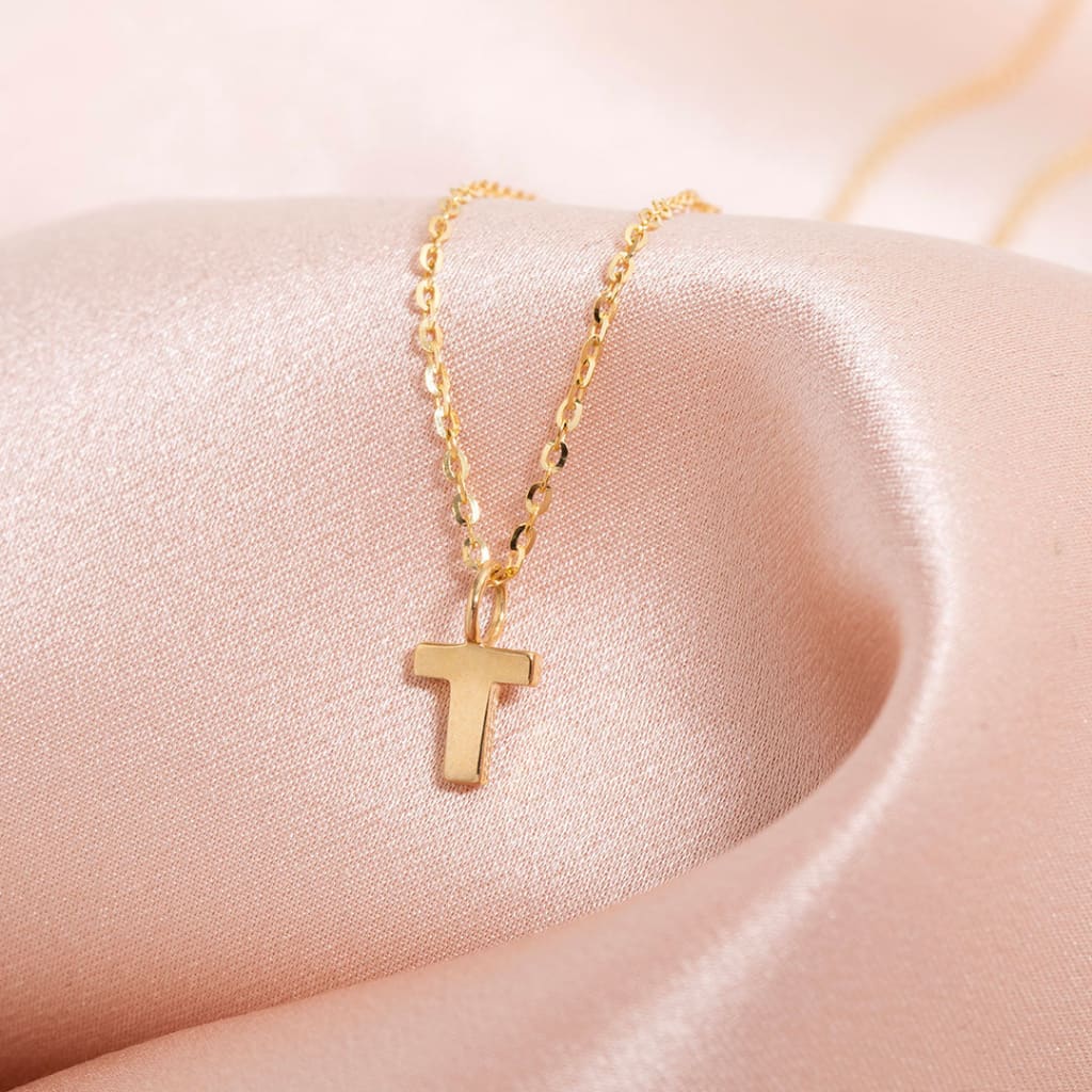 T - Pendant | 9ct Gold - Necklace