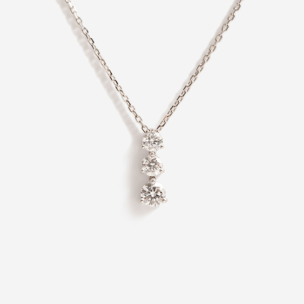 Trilogy Diamond Necklace 0.94ct | 18ct White Gold - Necklace