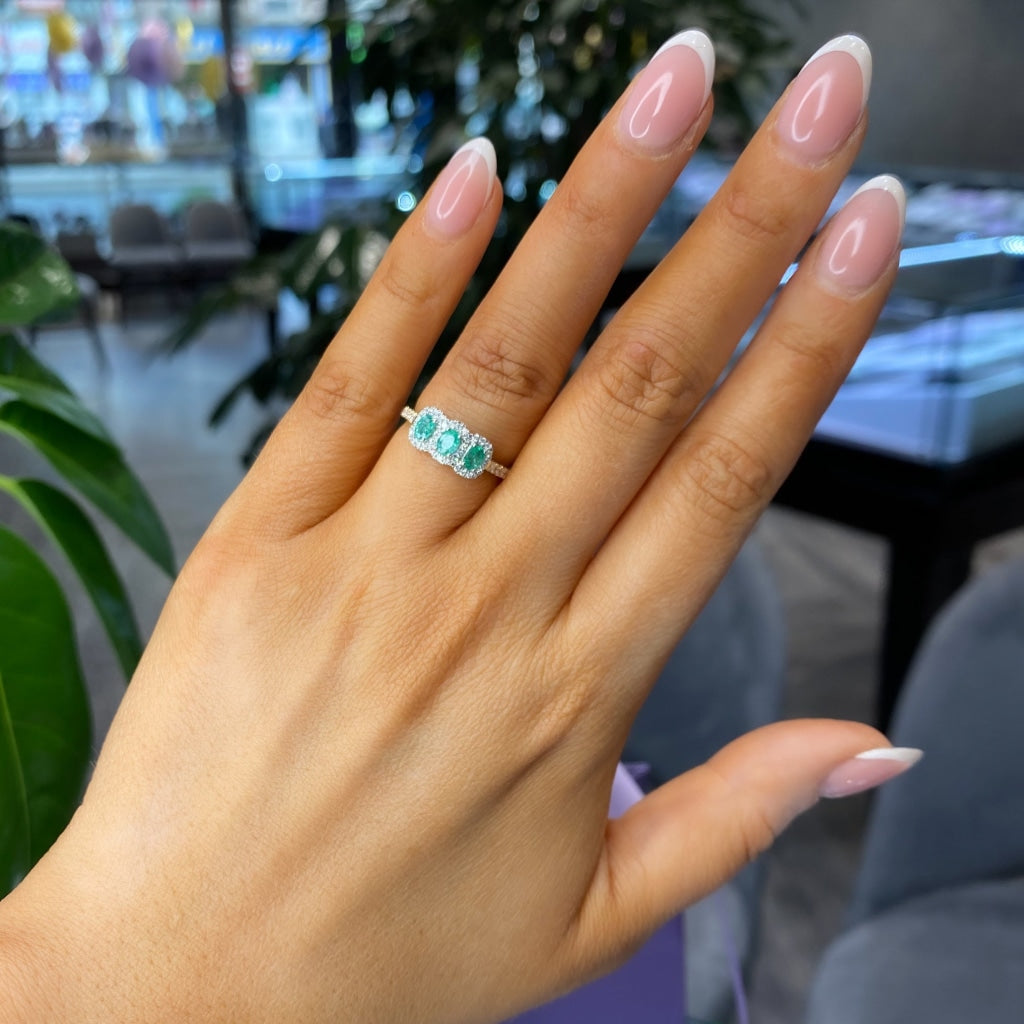 Trinity | Emerald Diamond Ring - Rings