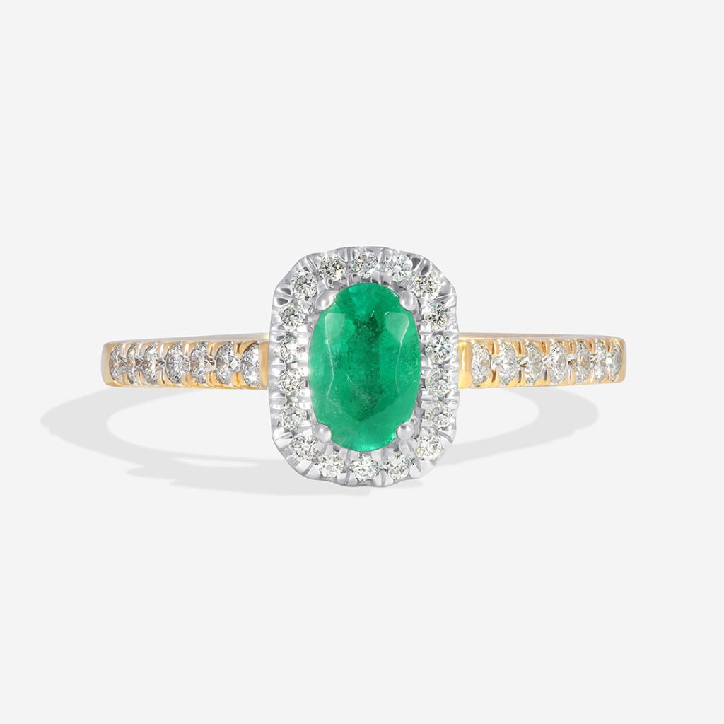 Valley 18ct Gold Emerald Diamond Ring