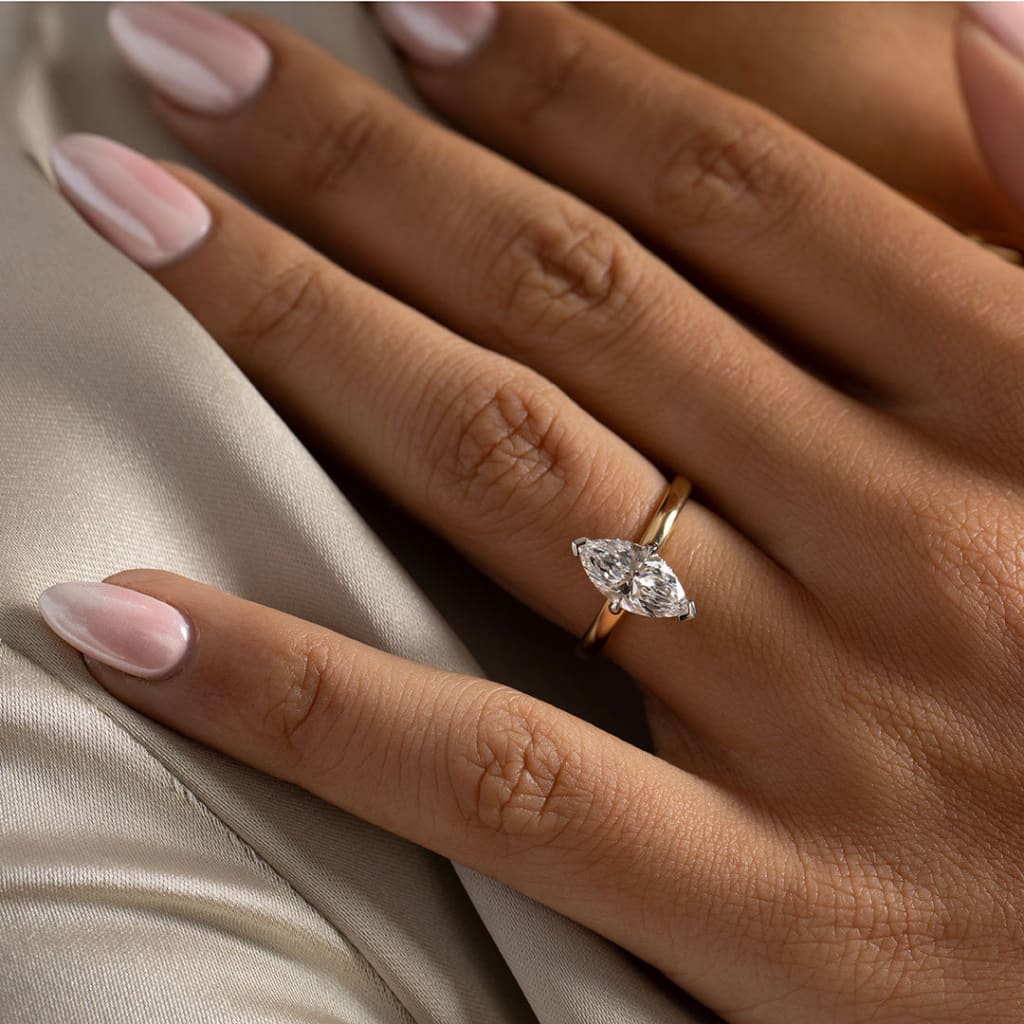 Venice | Marquise Solitaire Lab Diamond Set in 18ct Gold