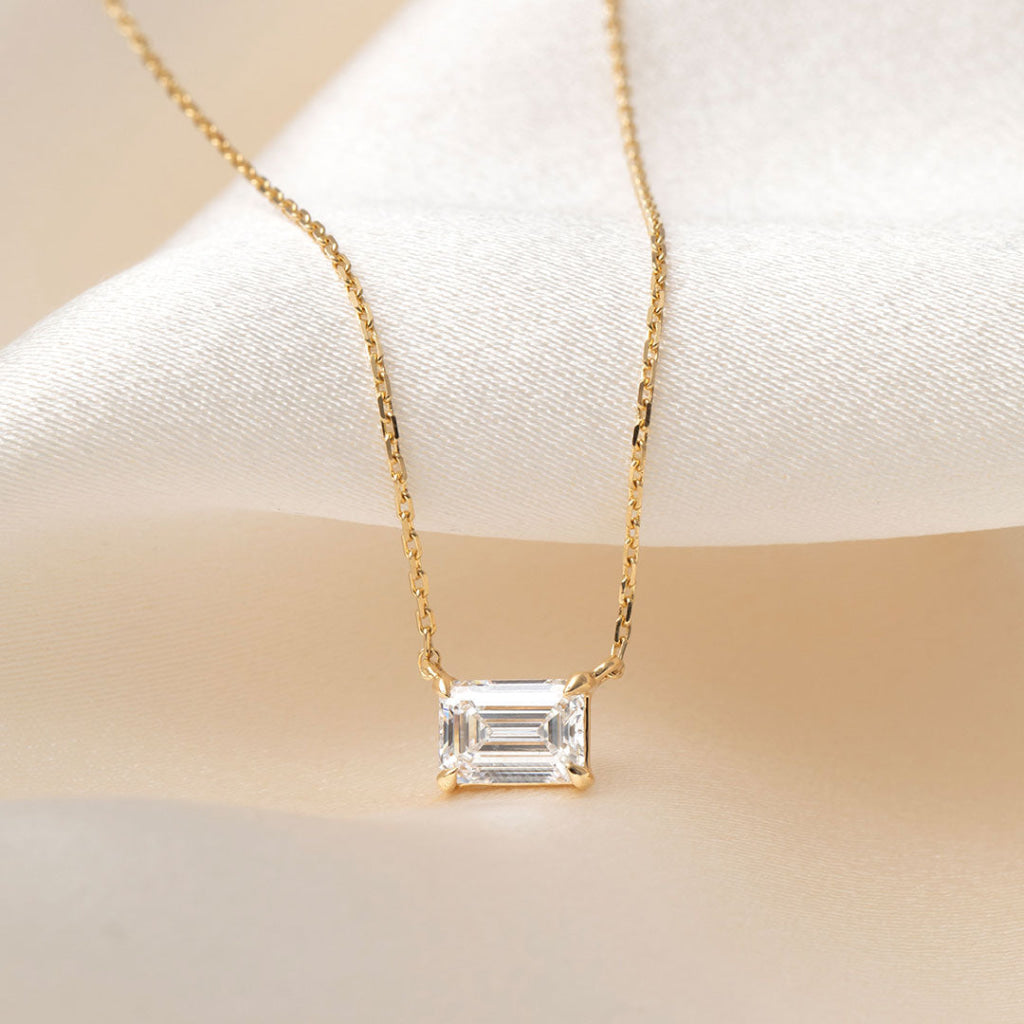 Viscount Emerald Cut Lab Diamond Necklace -1.00ct | 18ct