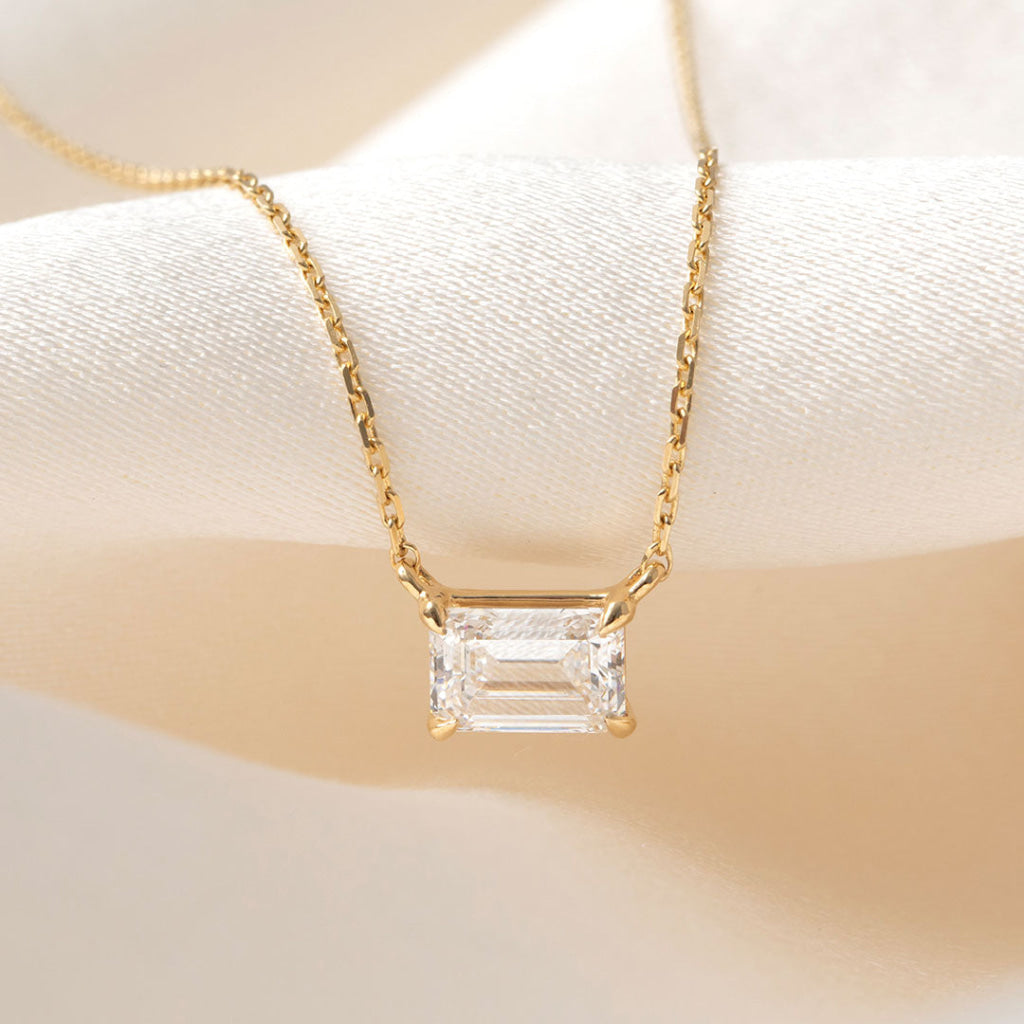 Viscount Emerald Cut Lab Diamond Necklace -1.00ct | 18ct