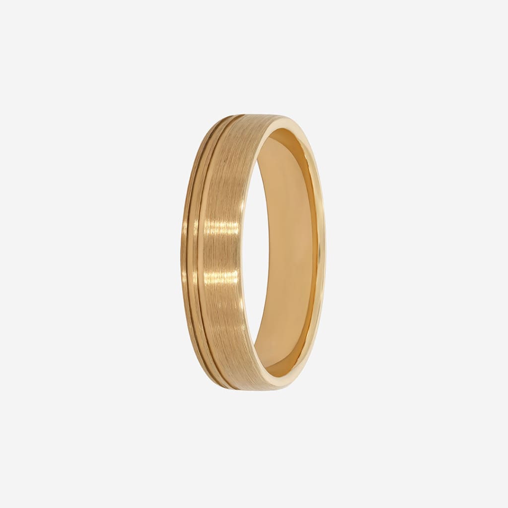 gents yellow gold patterened band