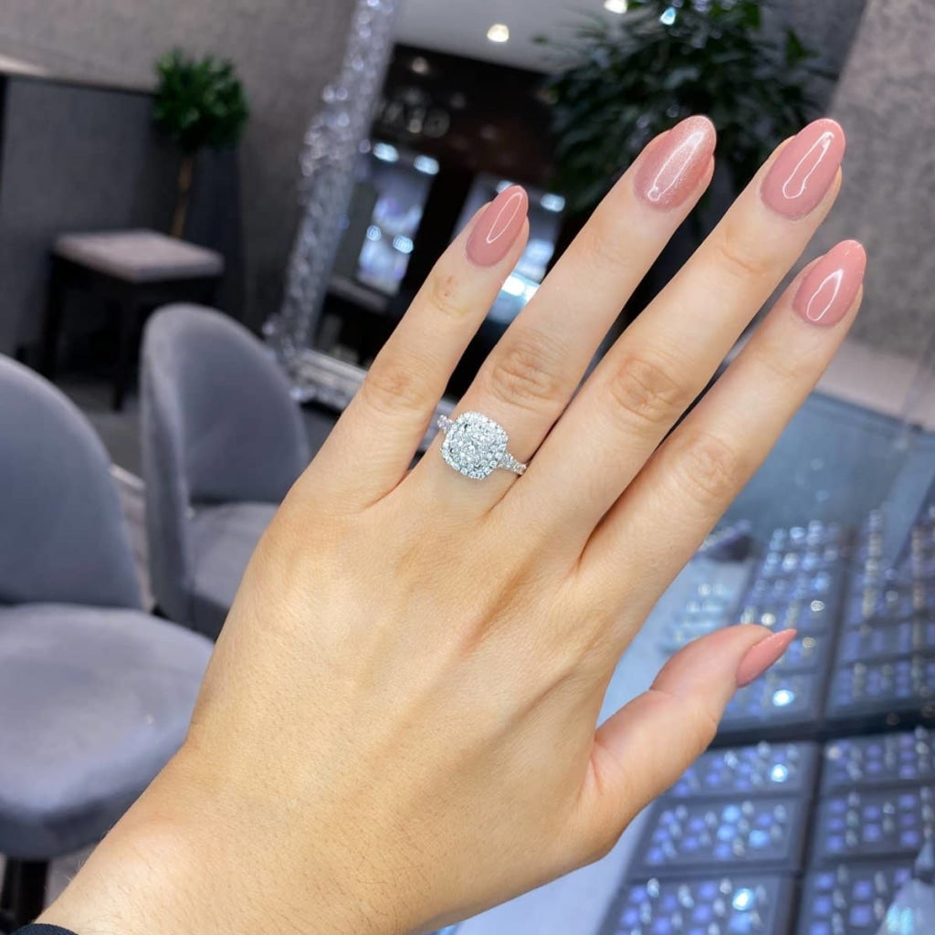 Windsor | Diamond Engagement Ring On Womans Hand - Gear Jewellers Dublin