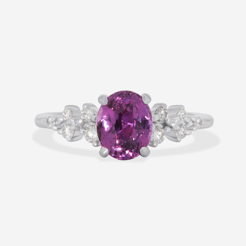 purple sapphire gemstone engagement ring