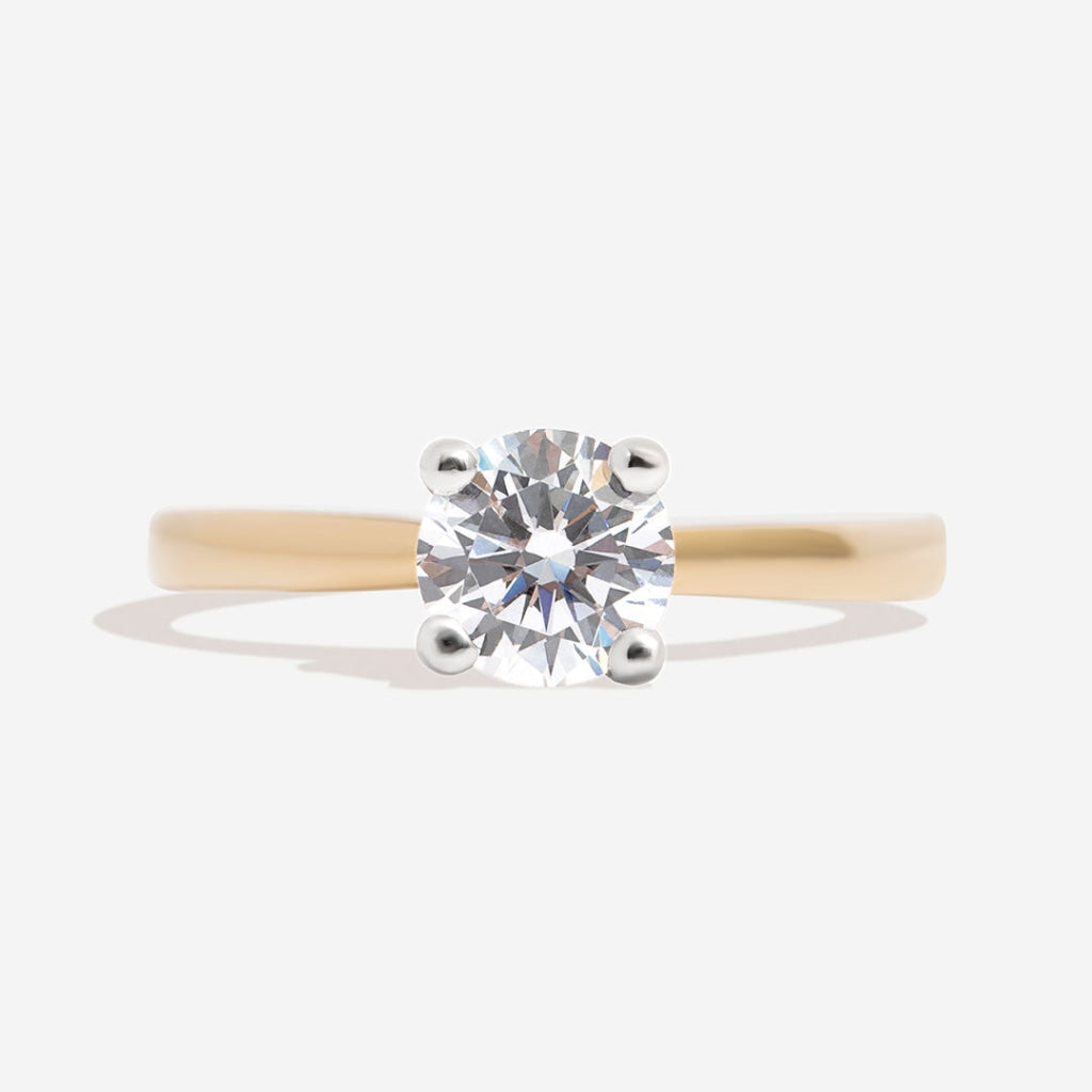 Gold Proposal ring with zirconia stone