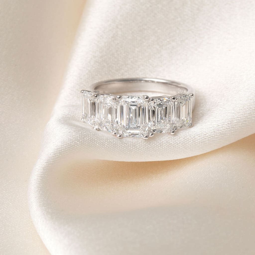 ZURI | Emerald Cut Lab Diamond in Platinum 5.00ct - Rings