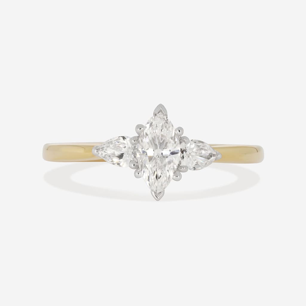 ZURICH | Marquise 3-Stone Diamond Set in 18ct Gold 0.65ct