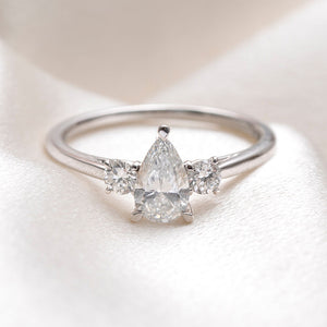 NICO 0.70ct | Pear 3-Stone Lab Grown Diamond Engagement Ring in Platinum