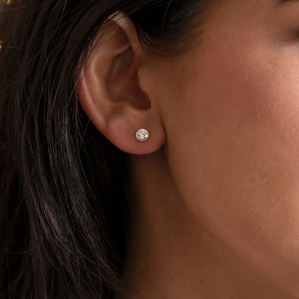 FREDA - 0.50ct | Round Lab Grown Diamond Earrings in 9ct Gold