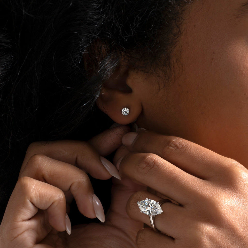 FREDA - 0.50ct | Round Lab Grown Diamond Earrings in 9ct White Gold