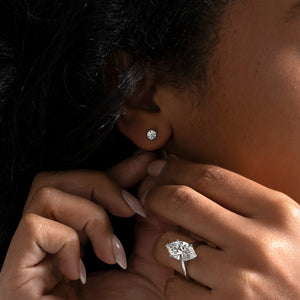 FREDA - 0.50ct | Round Lab Grown Diamond Earrings in 9ct White Gold