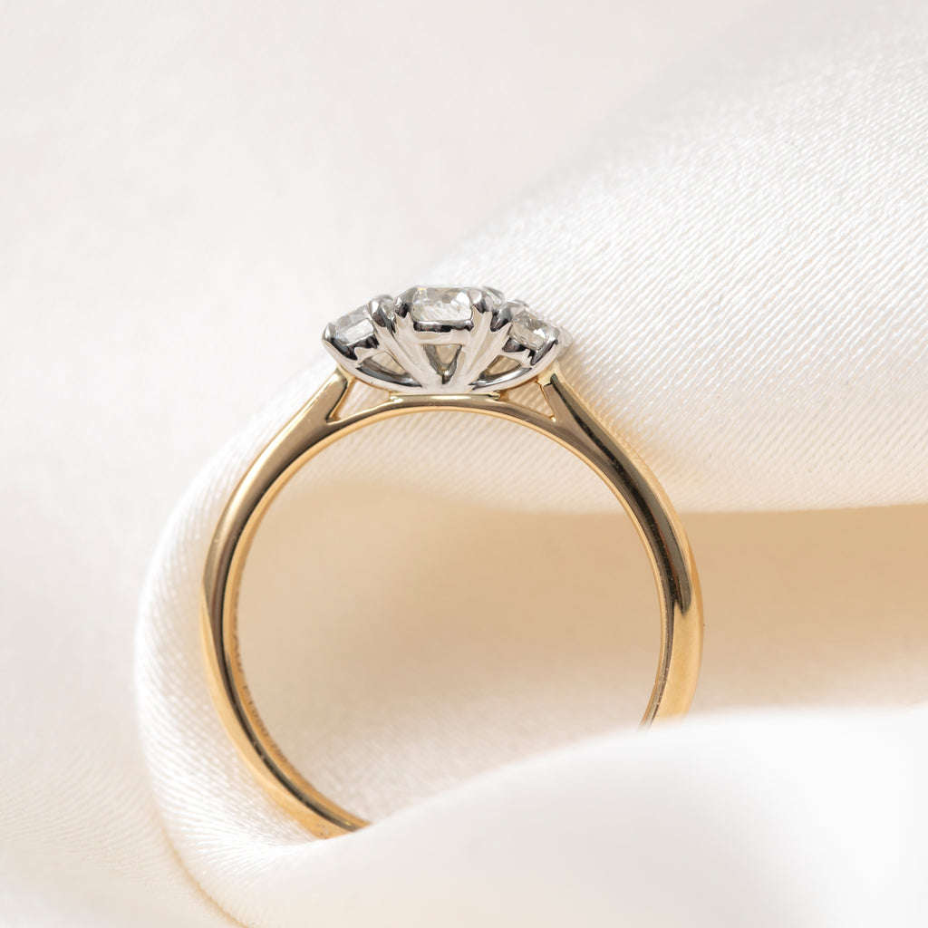 AILESBURY 0.50ct | Round 3-Stone Natural Diamond Engagement Ring in 18ct Gold